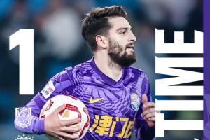 华体会hth-全场比赛结束，津门虎队1:4上海海港，哈达斯点射，攻入赛季首球